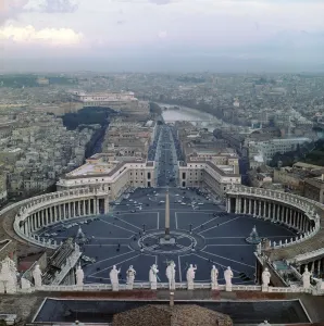 Bernini Gianlorenzo Gallery: View from the Dome of St Peters in Rome, 17th century. Artist: Gian Lorenzo Bernini