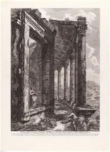Piranesi Francesco Prints: View of the Door and Peristyle of the Temple of Vesta, 1780. Creator: Francesco Piranesi
