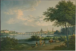 Elbe Gallery: View of Dresden, 1810. Artist: Hammer, Christian Gottlieb (1779-1864)