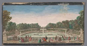 Jean Rigaud Prints: View of the drinking pond of the garden of the Château de Marly