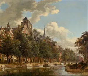 Heyden Jan Van Der Prints: View Down a Dutch Canal, c. 1670. Creator: Jan van der Heyden