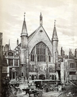 Images Dated 12th May 2009: View of the east end of Guildhall and the Old Library, City of London, 1886