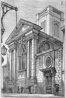 View of the east end of St Dionis Backchurch from Lime Street, City of London, 1860