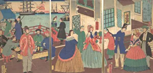 East Meets West Prints: View of Eating and Drinking by People of Five Countries, 1861, 12th month (?)