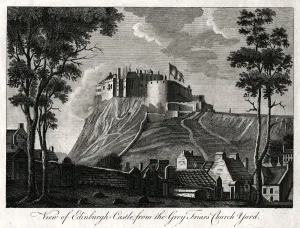View of Edinburgh Castle, from the Grey Friars Church Yard, 18th century View of Edinburgh Castle, from the Grey Friars Church Yard, 18th century