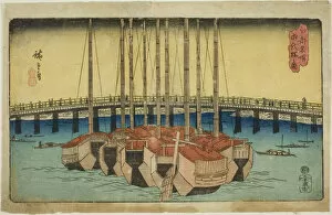 Cargo Gallery: View of Eitai Bridge (Eitaibashi no zu), from the series 'Famous Places in Edo (Koto...c. 1835/38)