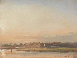 Nasjonalmuseet Prints: View of the Elbe, 1833. Creator: Johan Christian Dahl