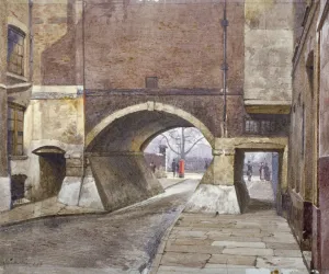 Pillar Box Prints: View of the entrance to Lincolns Inn Fields in Duke Street, Westminster, London, 1883