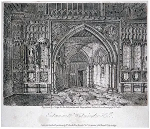 Greig Prints: View of the entrance to Westminster Hall, London, 1809. Artist