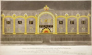 Brewster Gallery: View of the Excise Office, Old Broad Street, City of London, as illuminated in June 1814
