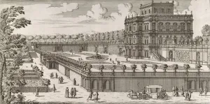 Orange Tree Prints: View of the side facade of the Palazzo Pamphili and its garden (Secondo prospetto pe