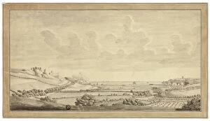 Pen And Ink Drawing Collection: View of Farm Land Near the Sea, c.1770. Creators: Unknown, M. Venner
