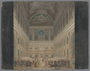 Prepared Paper Prints: View of a festive ball in the interior of the town hall in Amsterdam
