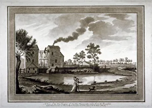 Pumping Engine Prints: A view of the fire engine of Chelsea Waterworks taken from the roadside, 1783