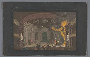Prepared Paper Prints: View of the fire on the stage of the Schouwburg in Amsterdam on 11 May 1772