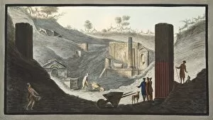 Isis Gallery: View of the first discovery of the Temple of Isis at Pompeii, 1776