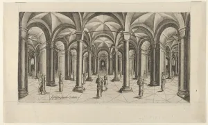 View in Fisheye perspective of a Hall with Columns and Cross Rib Vaulting, ca. 1610-20 View in Fisheye perspective of a Hall with Columns and Cross Rib Vaulting, ca. 1610-20