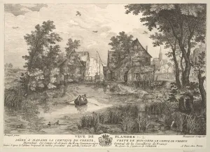Breughel Prints: View of Flanders (Veue de Flandre) after the painting in the collection of Madame la