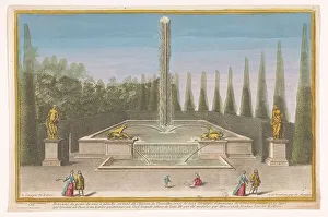 Garden Design Prints: View of the Fontaine du Point du Jour in the garden of Versailles