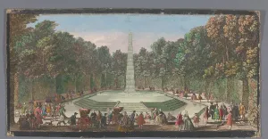 Jean Rigaud Prints: View of the Fontaine de l'Obélisque in the garden of Versailles