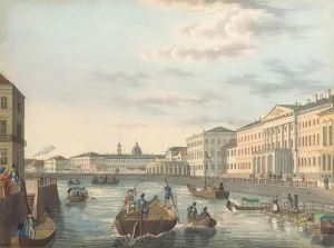Fontanka Prints: View of the Fontanka River in Saint Petersburg, 1820s. Artist: Anonymous