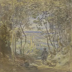 Back View Prints: View from the forest of Eppstein, c1850-1905. Creator: Anton Burger