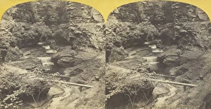 Albumen Print Stereo Collection: View in Freers Glen at Watkins N.Y. 2d Glen, 1860 / 65. Creator: J. C. Burritt