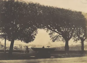 Academy Prints: View from the French Academy at the Villa Medici, ca. 1852. Creator: Giacomo Caneva