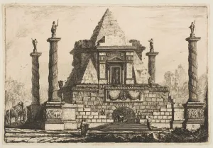 Crypt Prints: View of a Funerary Monument and Crypt, ca. 1760. Creator: Pierre Moreau