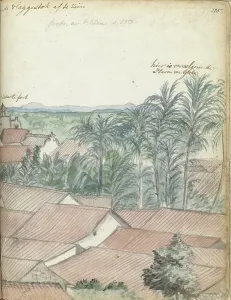Roofs Prints: View over Galle, 1785-1786. Creator: Jan Brandes