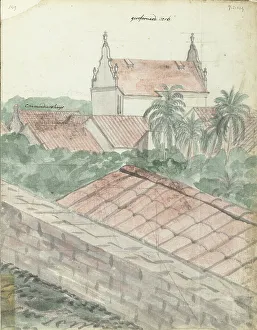Vereenigde Oostindische Compagnie Prints: View over Galle, 1785-1786. Creator: Jan Brandes