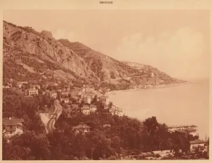 La Cote Dazur De Marseille A Menton Prints: View of Garavan and the Italian Frontier, Menton, 1930. Creator: Unknown