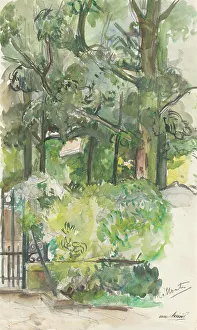 Barbara Elisabeth Van Houten Prints: View in garden, 1872-1950. Creator: Barbara Elisabeth van Houten