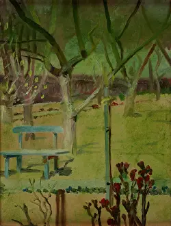 Sloped Prints: View of the Garden, between 1900-1904. Creator: Jacek Malczewski