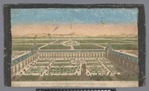 Landscaped Prints: View of the garden and Buen Retiro Palace in Madrid, 1745-1775. Creator: Anon