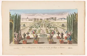 Vanishing Point Prints: View of the garden and palace of the Doge of Venice, 1700-1799. Creator: Unknown
