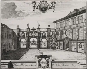 Rubenshuis Prints: View of the Garden of the Rubenshuis, Antwerp, 1675-1732. Creator: Jacobus Harrewijn