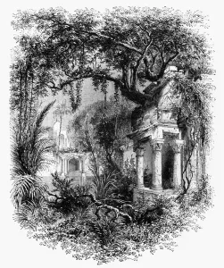 Moghul Collection: View in the Gardens of the Moguls Palace, Delhi, c1891. Creator: James Grant