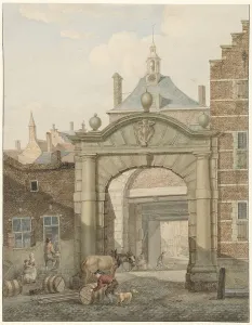 City Gate Prints: View through a gate in Dordrecht, 1819. Creator: Johannes van Lexmond