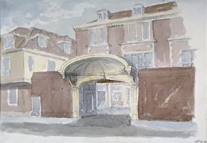View of the gateway to Winchester Place, London, 1838