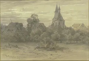 Rooftops Prints: View of Gladenbach in Upper Hesse, c1840-1890s. Creator: Philipp Rumpf