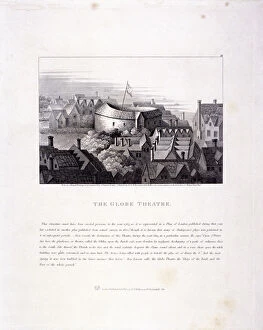 Bankside Gallery: View of the Globe Theatre, Bankside, Southwark, London, 1810