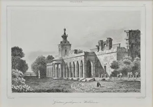 View of the Gothic Gallery in the Wilanow Palace, 1840. Artist: Lemaître, Augustin Francois (1792-1870)