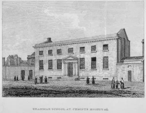 Grammar School Prints: View of the grammar school at Christs Hospital, City of London, 1823. Artist: JB