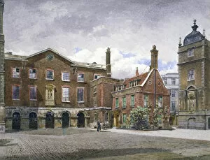 Christs Hospital School Gallery: View of the grammar school at Christs Hospital, Newgate Street, City of London, 1881