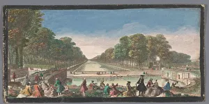 Jean Rigaud Prints: View of the Grand Canal in the garden of the Palais de Fontainebleau