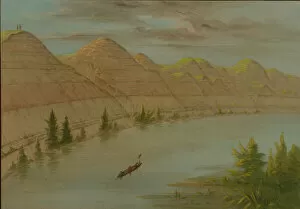 Canoe Gallery: View in the 'Grand Detour, 'Upper Missouri, 1861 / 1869. Creator: George Catlin