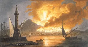 Eruption Prints: View of the great eruption of Vesuvius from the mole of Naples in the night of 20 October 1767