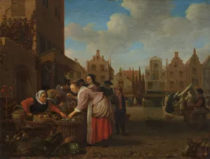 Market Woman Prints: View of the Great Market in Rotterdam