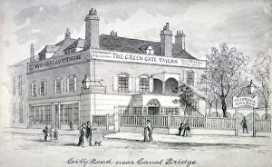 Finsbury Prints: View of the Green Gate Tavern, City Road, Finsbury, c1850